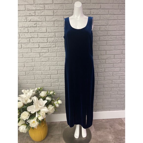 Studio One Blue & Silver Women Maxi Dress with Crop Jacket 2 Pcs Set Size 12 - Picture 7 of 10